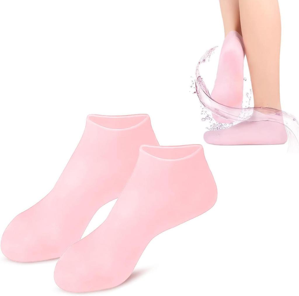 Radhey Ecomm Business Silicone Moisturizing Socks for Women Foot Spa Gel Socks for Dry Cracked Heels Reusable Foot Care Socks Hydrating Heel Care