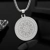 Fashion New Mandala Pendant Simple Mandala Flower Pendant Men's Trend Necklace