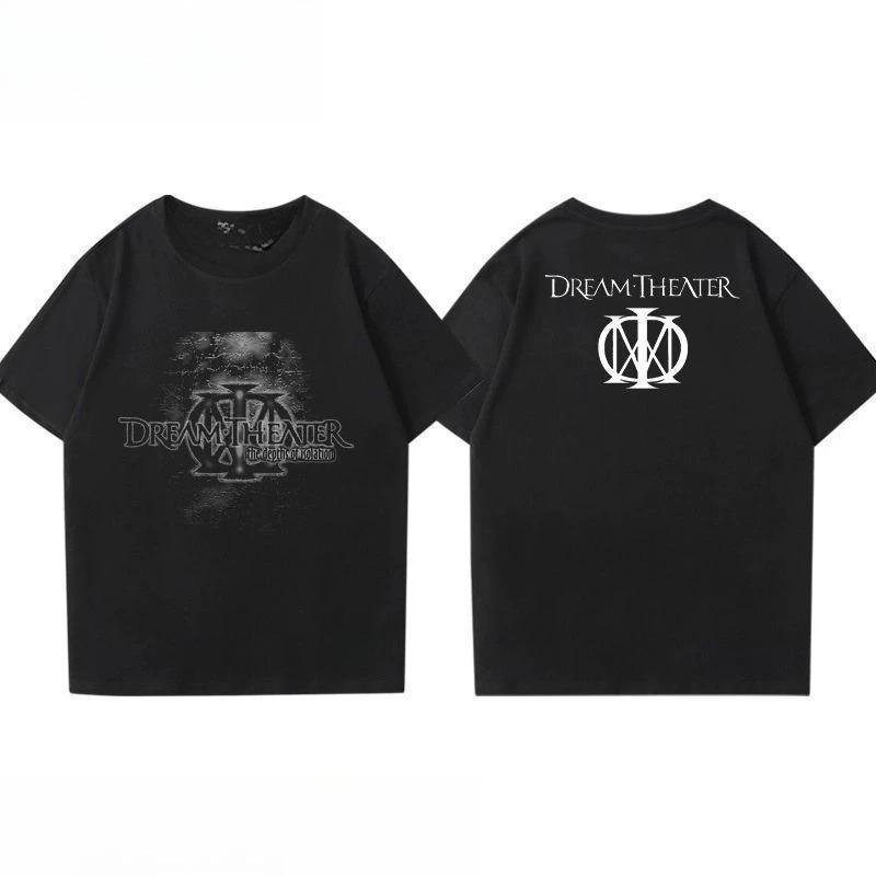 Rock and Roll Band T-shirts Men and Women Dream Theater Dream Theatre Heavy Cotton High Street Printing Short Sleeve 4XL