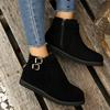 Fashion 2025 Women Snow Boots New Flock Fur Women's Suede Ankle Boots Female Flat Winter Plus Size Platform Ladies Warm Shoes 43 42