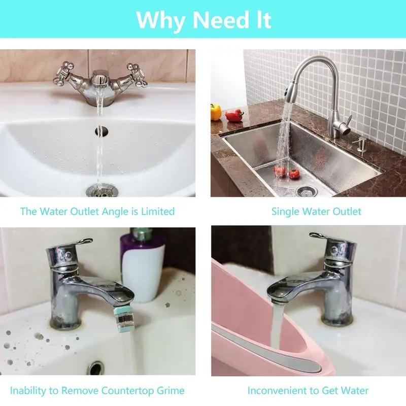 New Universal Rotation Extender Faucet Aerator Plastic Splash Filter Kitchen Tap Washbasin Faucets Bubbler Nozzle Robotic Arm