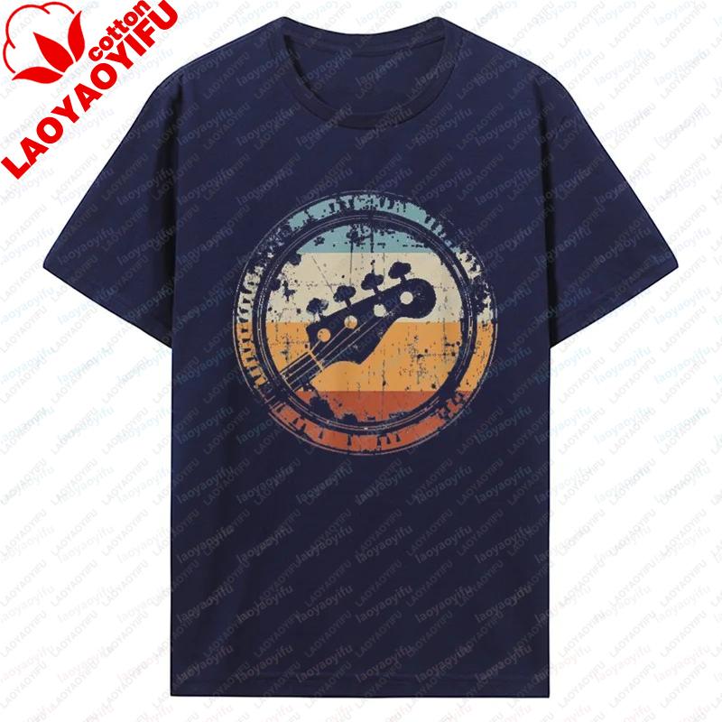 Vintage Bass Graphic Streetwear Cotton Birthday Gifts Summer Tshirt Guitar Headstock for Bassist and Bass Player Oneck T Shirt
