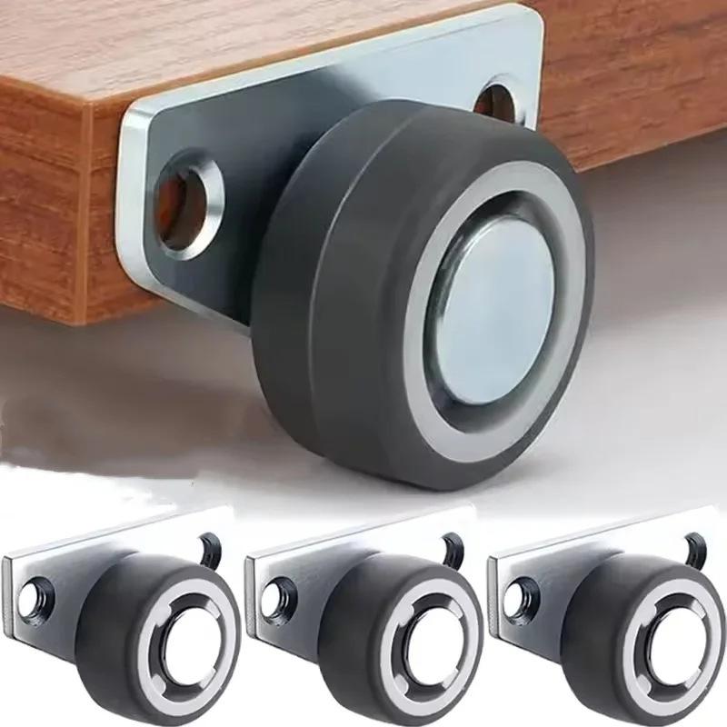 Side Mounted Drawer Casters 1/2/4Pcs Silent Wearproof Nylon Wheels for Kitchen Cabinet Furniture Repair Replacement