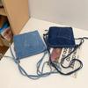 Y2K Vintage Handbag Street Style Solid Crossbody Bag Casual Denim Canvas Bag  Travel