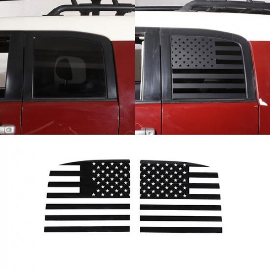 Black US Flag Rear Window Glass Sticker Decal Cover For Toyota FJ Cruiser 07-21
