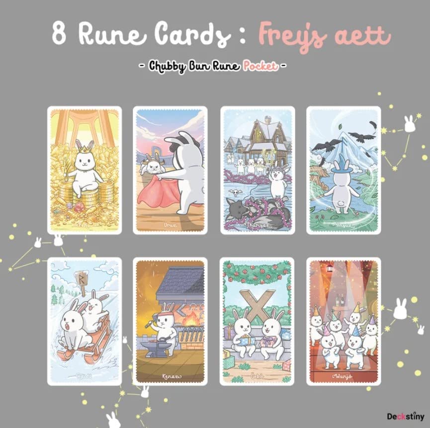 Kancharo Tarot Oracle Card Set Bun Rune Pocket Includes Japanese Oracle Card Basic Instructions Pouch 28-Piece [Chubby (Pocket Size)] & (Authentic)