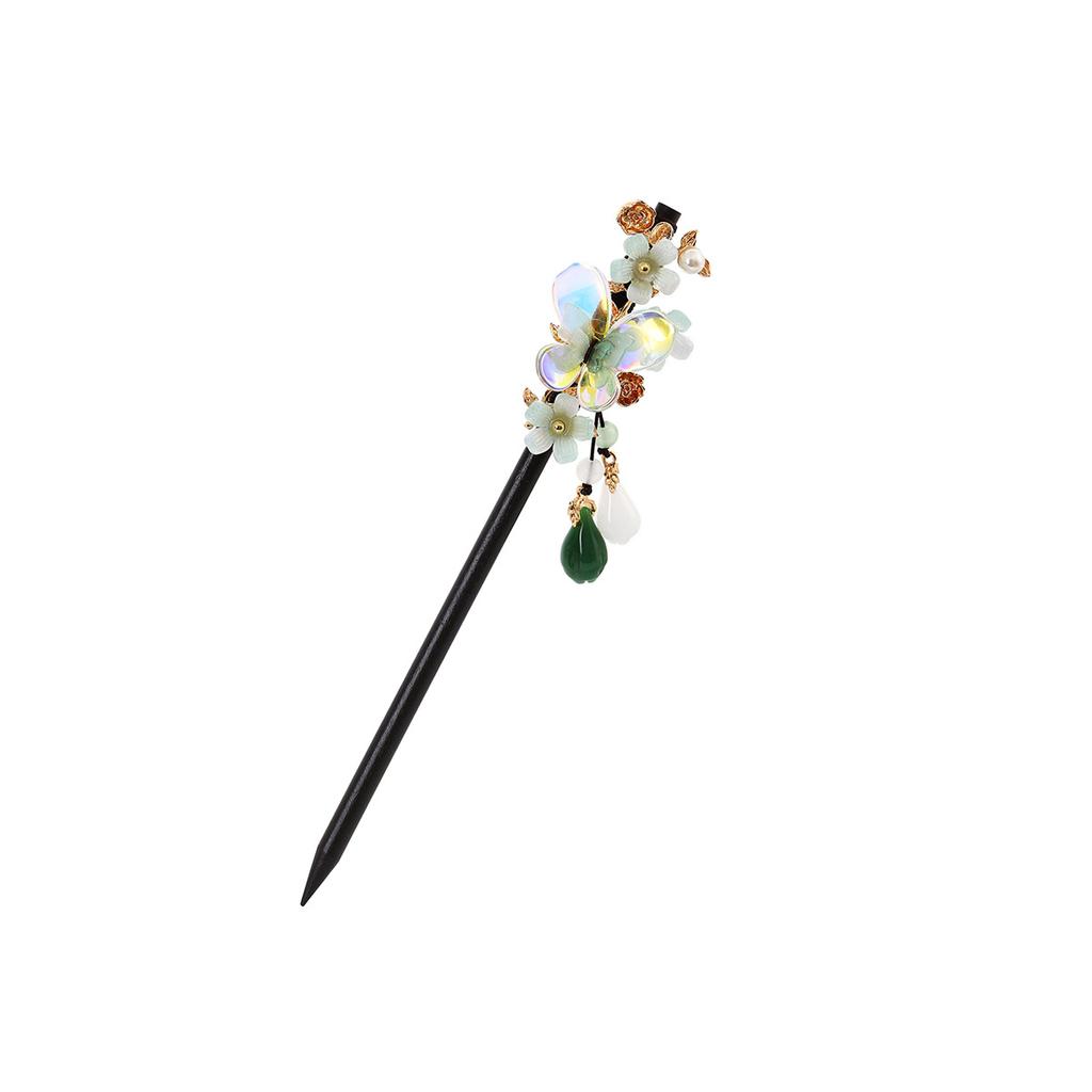 Neuer Chinesischer Stil Ethnischer Stil Blumen Perle Platte Haarnadel Retro Chinesisches Kleid Schmetterling Schritt Schütteln Quaste Antiker Wind Haarnadel Weiblich