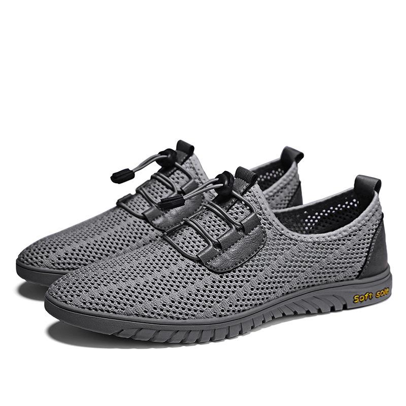 

Amazon temu shrimp skin express sales through ozno Douyin one pedal mesh breathable hollow ultra-light casual shoes 46 сірий колір