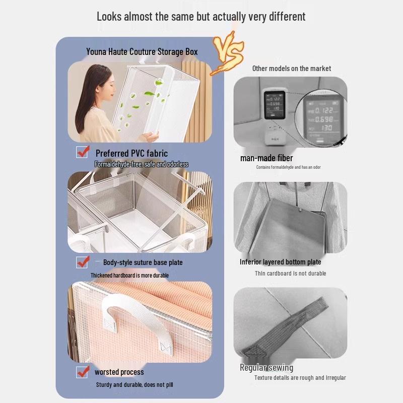 Clear View Storage Drawer: Foldable, Dustproof, Moisture-Proof Wardrobe Organizer for Clothes