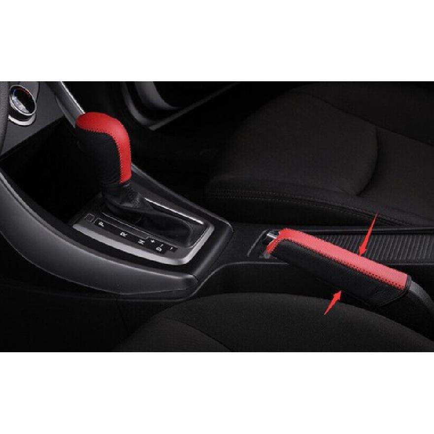 For Hyundai Elantra 2011-2016 Leather Red Black Hand Brake Lever Trim Cover 1PCS