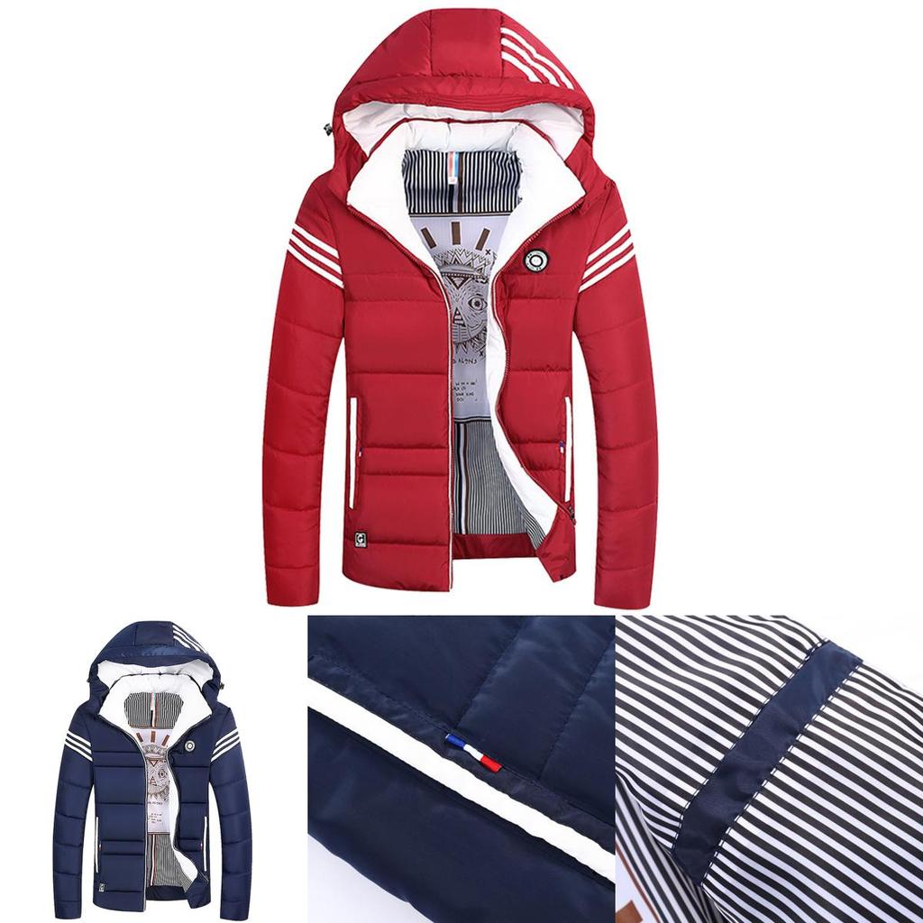 Men Winter Warm Cotton Jacket Ski Jacket Thick Hooded Puffer Coat Stylish And Versatile