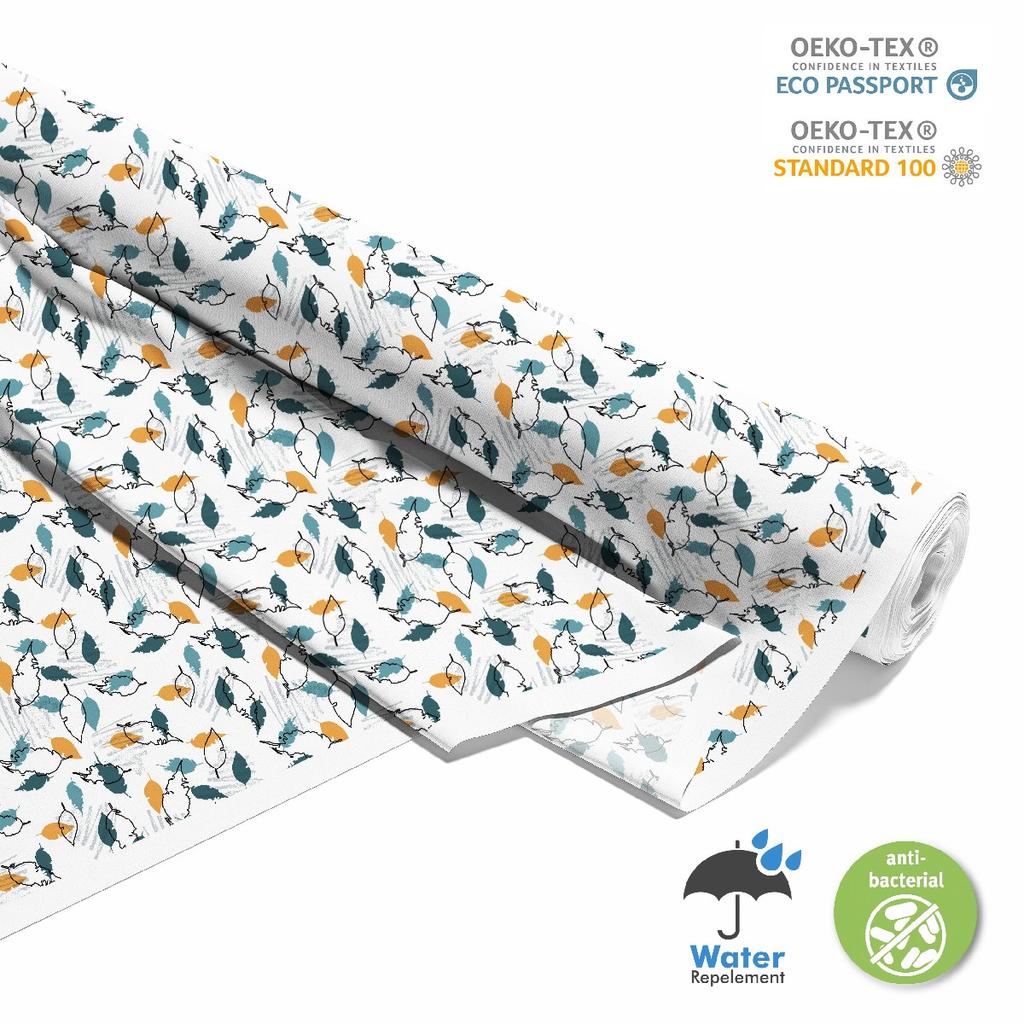 Outdoor Dekostoffe Oxford - Motiv Bemalte Blätter I Dx353
