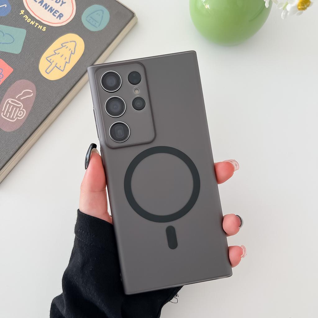 Suitable for Samsung S25ULTRA Matte Skin Feeling Protective Case S24 Refined Hole Ice Fog Magnetic Charging PC Phone Case S23