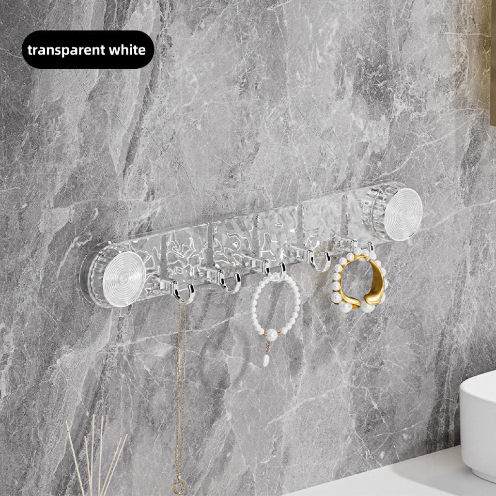 Bathroom Wall Hole-free Door Swivel Suction Cups Strong Load-bearing Rows of Hooks Bathroom Corrugated Non-marking Sticky Hooks