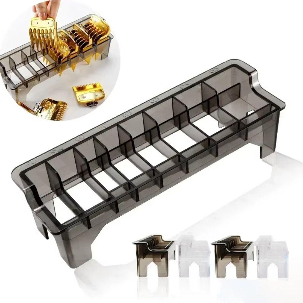 New 10 Grid Limit Comb Storage Box Universal Transparent Hair Clipper Organizer Large Capacity Salon Hairdressing Tools