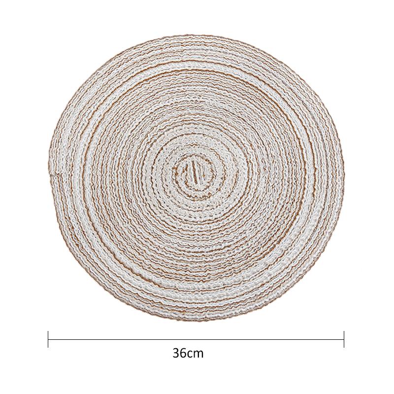 1pcs Woven Round Placemat Table Mat Pad Heat Resistant Bowls Coffee Cups Coaster Tableware Mat Home Decoration Kitchen Tool
