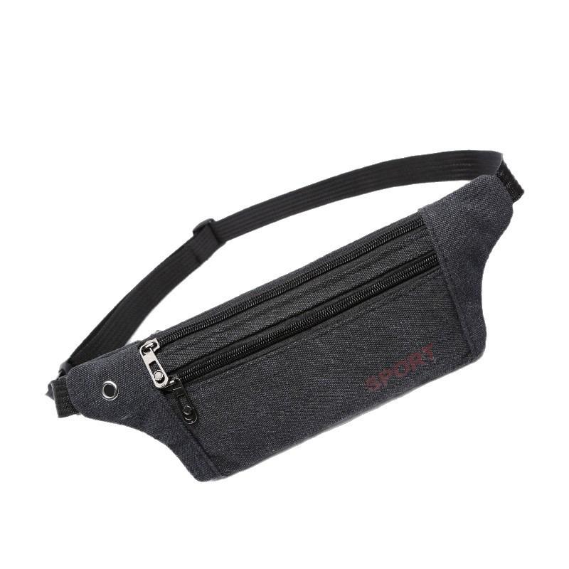 Custom Logo Unisex Crossbody Canvas Waist Bag for Outdoor Sports, Mountaineering, Fitness & Running