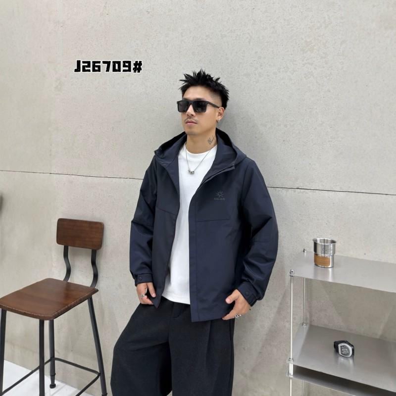 Mens Hooded Cargo Jacket Casual Solid Outerwear Windbreaker Hiking Coat