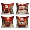 Home Decor Santa & Snowmen Christmas Pillow Covers Pattern Cushion Cover Suitable for Sofa Bedroom Car Pillow Cover