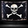 Winylowa Flaga Piracka Czaszka Gobelin Retro Jolly Roger Tło Tkanina Dekoracja Atmosfery Dekoracja Pokoju