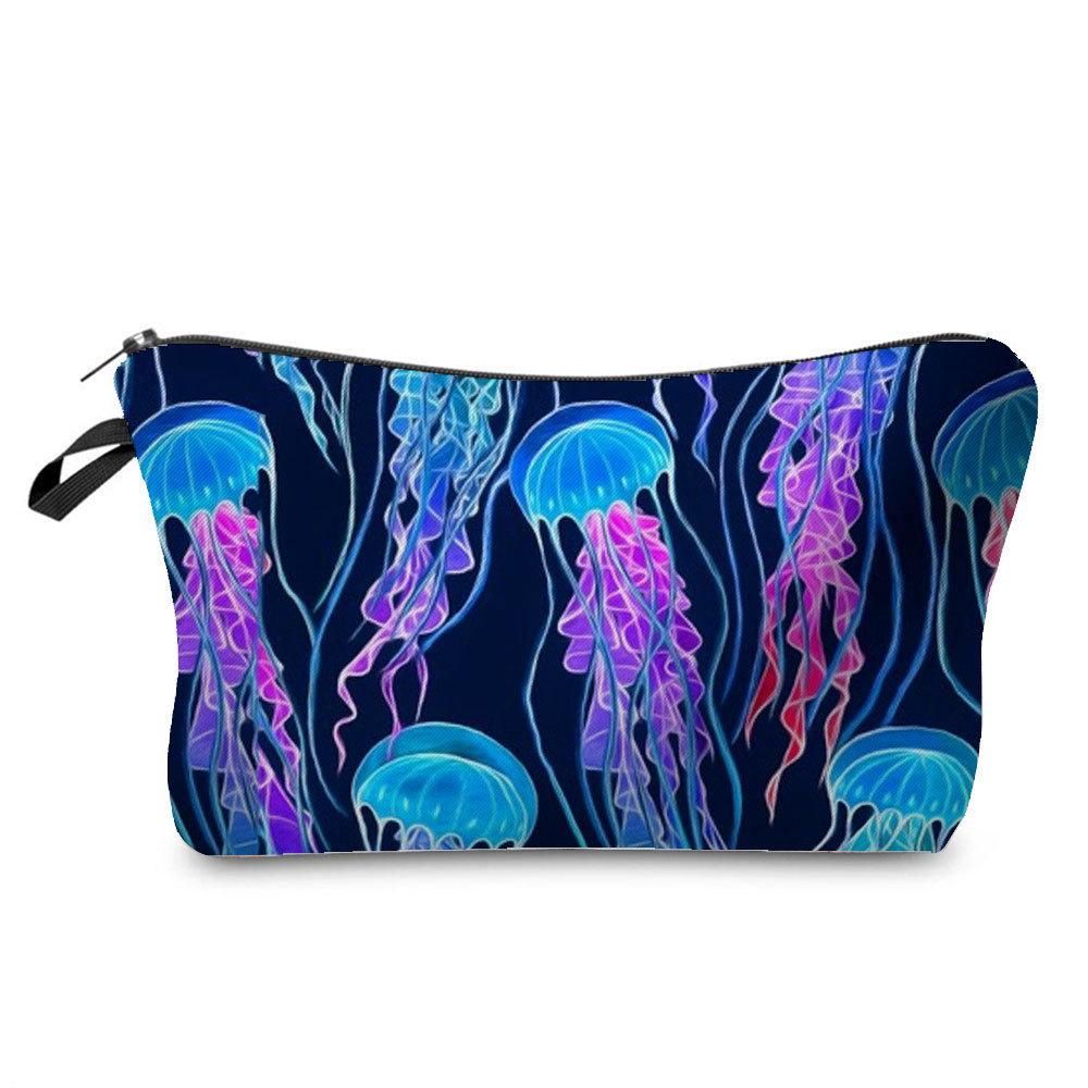 Damen Pflanzenmuster Kosmetiktasche Toilettenartikel Organizer Reiseaufbewahrungstasche 6871