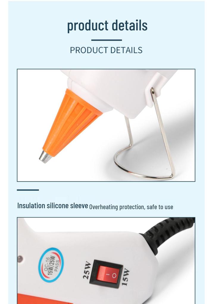 Household Small-Size Glue Gun with Temperature Control & 7-11mm Glue Sticks