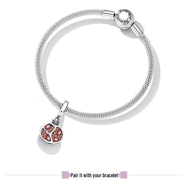 Exquise Granaatappel DIY Armband Hanger met Pavé Zirkoon en 925 Zilveren Kralen