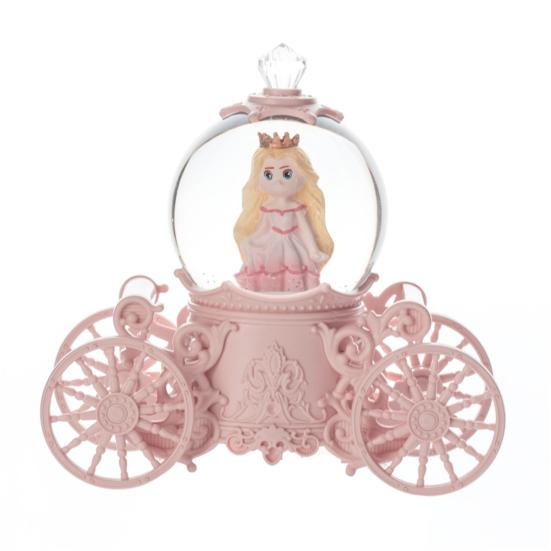 

Музыкальная шкатулка в виде кареты из тыквы со светодиодной подсветкой, искусственный хрустальный шар, музыкальная шкатулка, мультяшная принцесса, кролик, снежные шары, настольное украшение, орнамент
