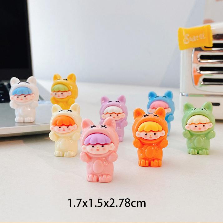 10Pcs Multicolors Cartoon Boy Doll Miniatures Fairy Garden Decoration Micro Landscape Resin Ornaments boy nonluminous