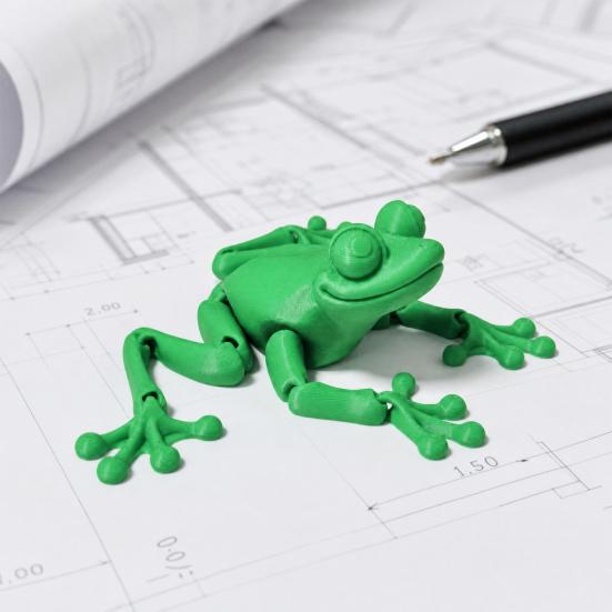 3D Printed Frog Ornament, Movable Joint Figurine, Stress Relief Toy, Creative Desktop Decoration, for Kitchen Car Desk Decor