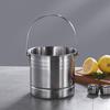 Yangyizhi Seau à Glace en Acier Inoxydable avec Passoire Amovible, Refroidisseur de Vin Bar Champagne pour Bière Vin Rouge, Portable Snacks Maison
