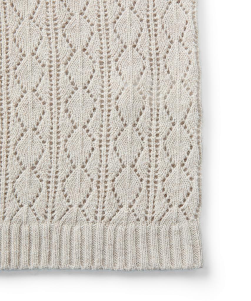 MMIC Cashmere Crochet Cardigan (Beige)