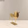 Abstract Golden Horse Metal Animal Sculpture Desk Decoration Ornaments Modern Crafts Creative Animal Statue Room Aesthetic Decor
