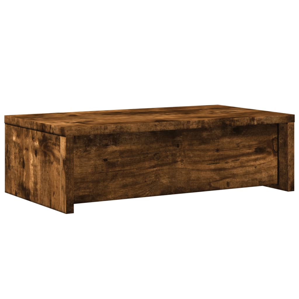 Vidaxl Podstawka Pod Monitor, Z Szufladami, Opalany Dąb, 50X27X15 Cm