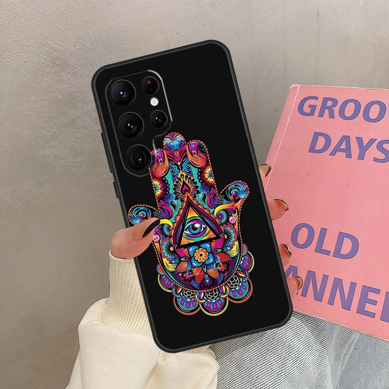 Hamsa Hand Of Fatima Case For Samsung Galaxy S24 Ultra S20 S21 S22 S23 S25 Ultra S9 S10 Plus S25 FE Cover Coque