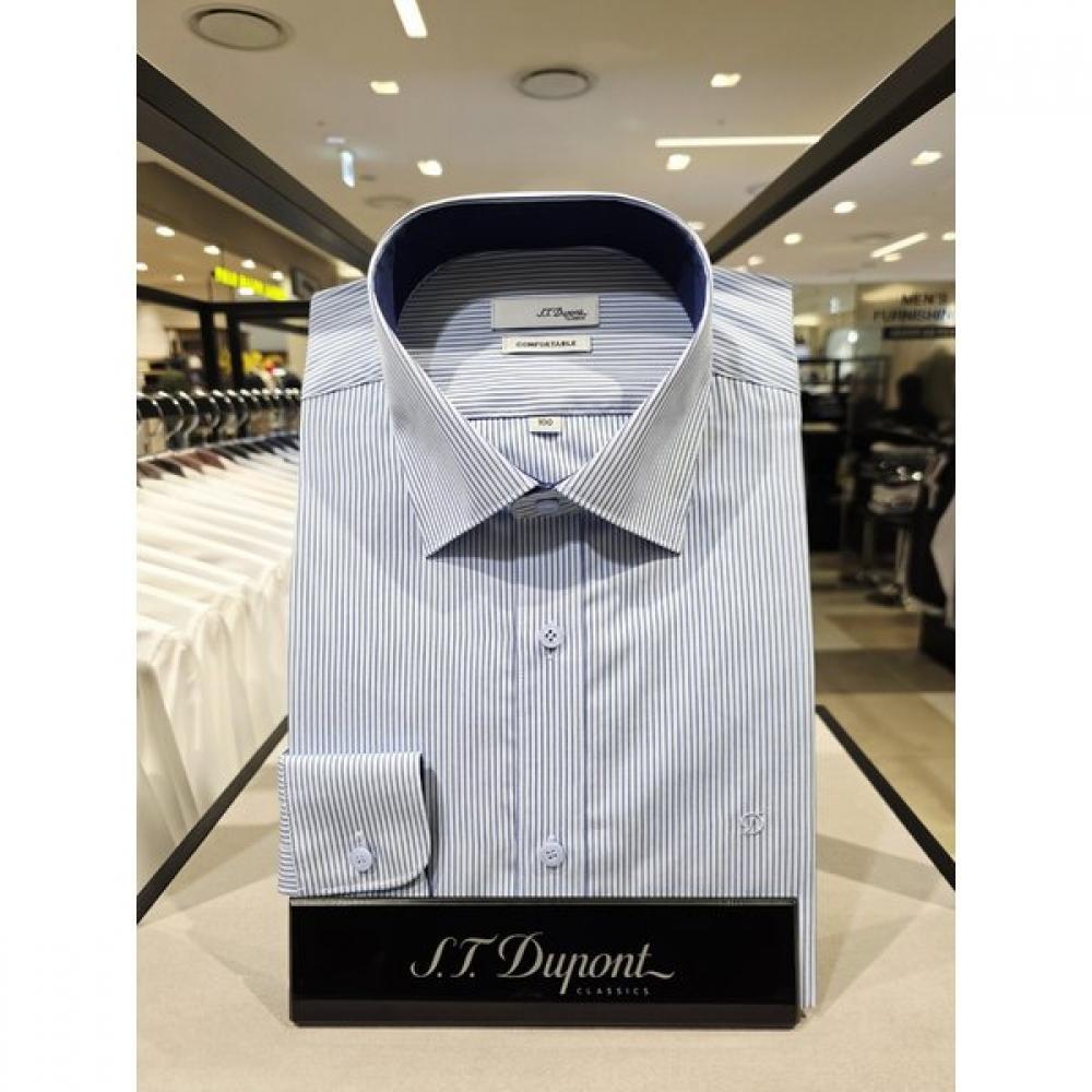 S.T. Dupont Рубашка с длинным рукавом, узкого кроя, в тонкую полоску Se5sm22ls758sbu 110