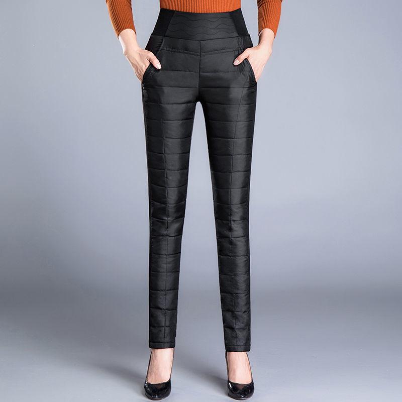Pantalon d'hiver chaud pour femmes à taille haute et épaissi - Coupe amincissante, Grande taille, Doublé polaire, Vêtement chaud pour l'hiver pour femmes d'âge moyen et âgées