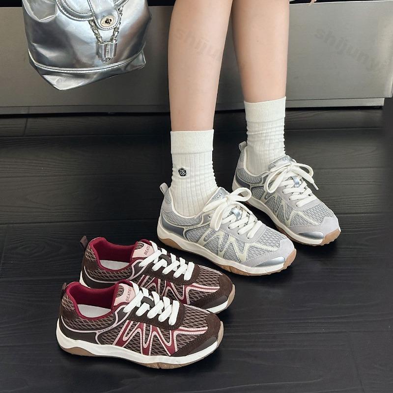 Fashion Women's Platform Sneakers Autumn New Soft Sole Breathable Comfortable Running Shoes Fashion Lace Up Height Increase Casual Shoes