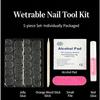 Nail Art Tool Set, Jelly Glue Rubbing Strip, Wooden Stick, Alcohol Cotton Glue, Wearing Nail Kit.
