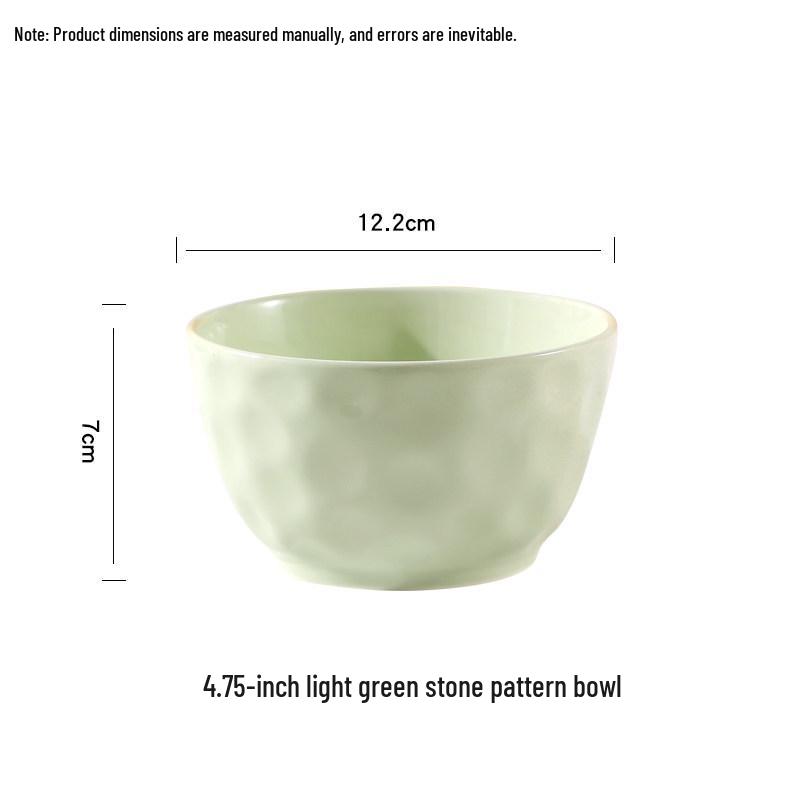 10-Piece Ceramic Bowl Set: 4.75" Rice, Soup, Noodle, Fruit Bowls - Simple Solid Colors