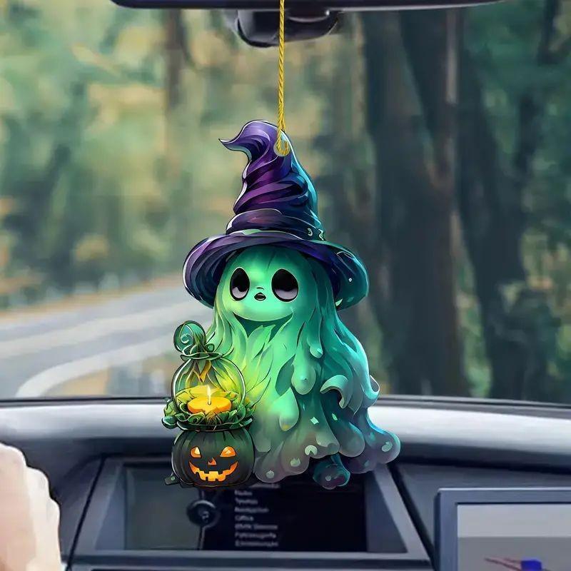 

1 шт. Хэллоуинская тыква, украшение в виде чертенка, плоская акриловая подвеска для салона автомобиля 1pc style B