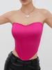 European and American Fishbone Bra Shiny Bandeau Diamond Cutout Backless Crop Top