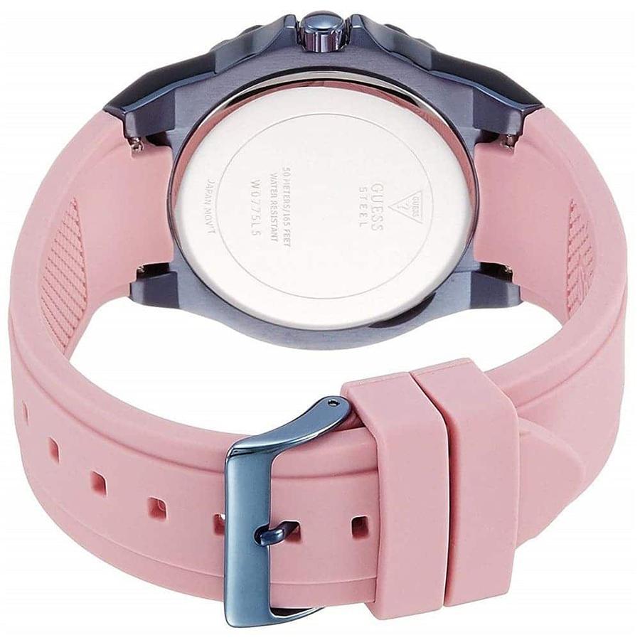 Guess Blue Dial Pink Silicone Strap Women's Quartz Watch - W0775L5