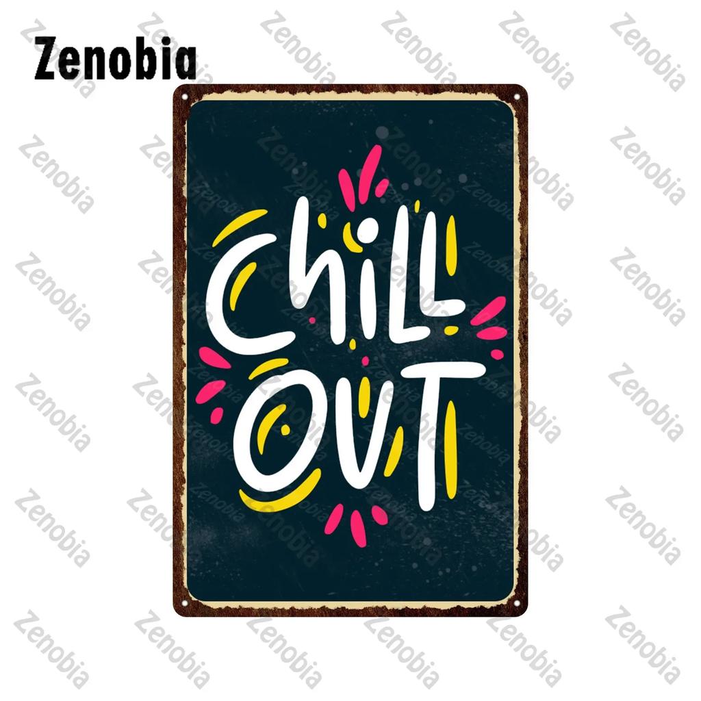 Fun Chill Out Zone Metal Signs Tin Signs Metal Posters Home Decoration Wall Stickers Chill Out Area Retro Tin Plate Wall Decor