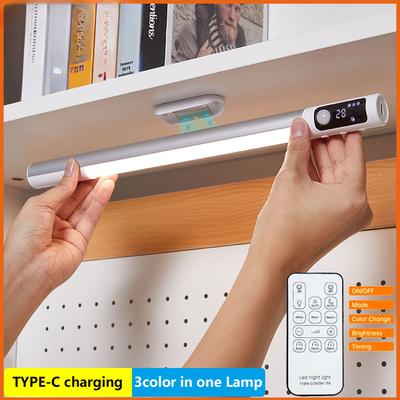 Luce con sensore di movimento Luce notturna Lampada da scrivania Tipo C Luci ricaricabili Luci per armadietti Per cucina LED Display digitale Luci notturne