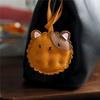 Cute Biscuit Cat Bag Charm Accessory for Backpack, Small Leather Keychain Decoration