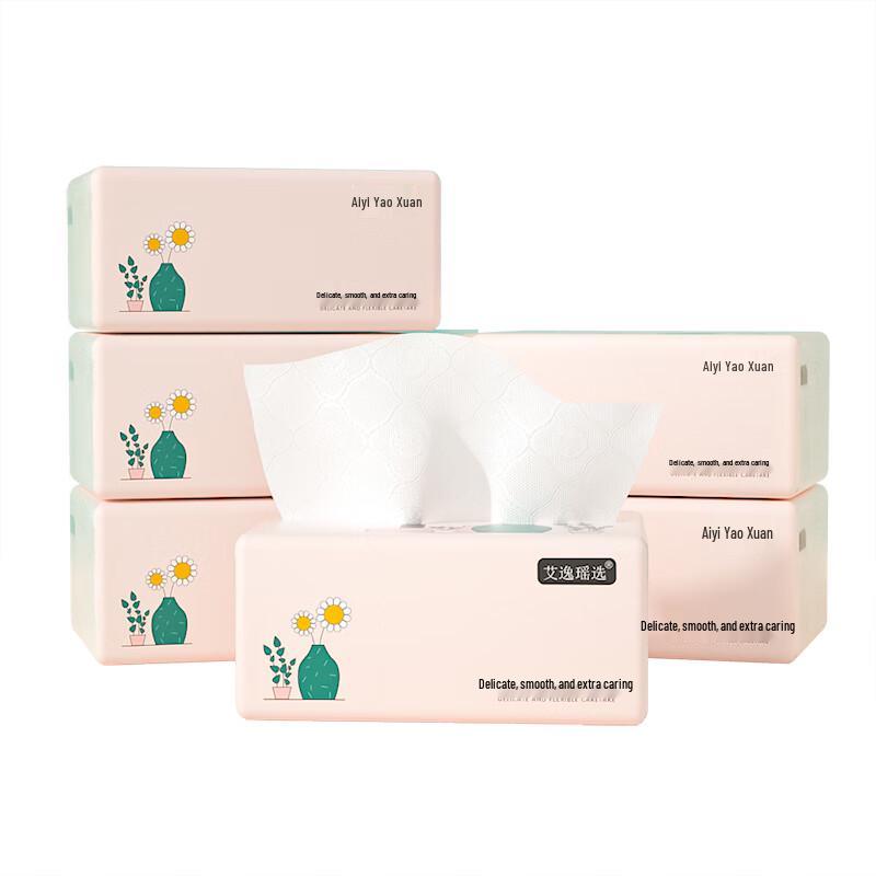 AYYX008-6 Pink Soft Pack Facial Tissues 170mm x 120mm