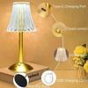 New Rechargeable Modern Crystal Table Lamp - Elegant Touch Dimming USB LED Night Light for Bedroom Decor and Ambient Lighting