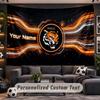 Wall Hanging Tapestry Custom NameHull City Pattern Personalized Printed Fabric Wall Decor