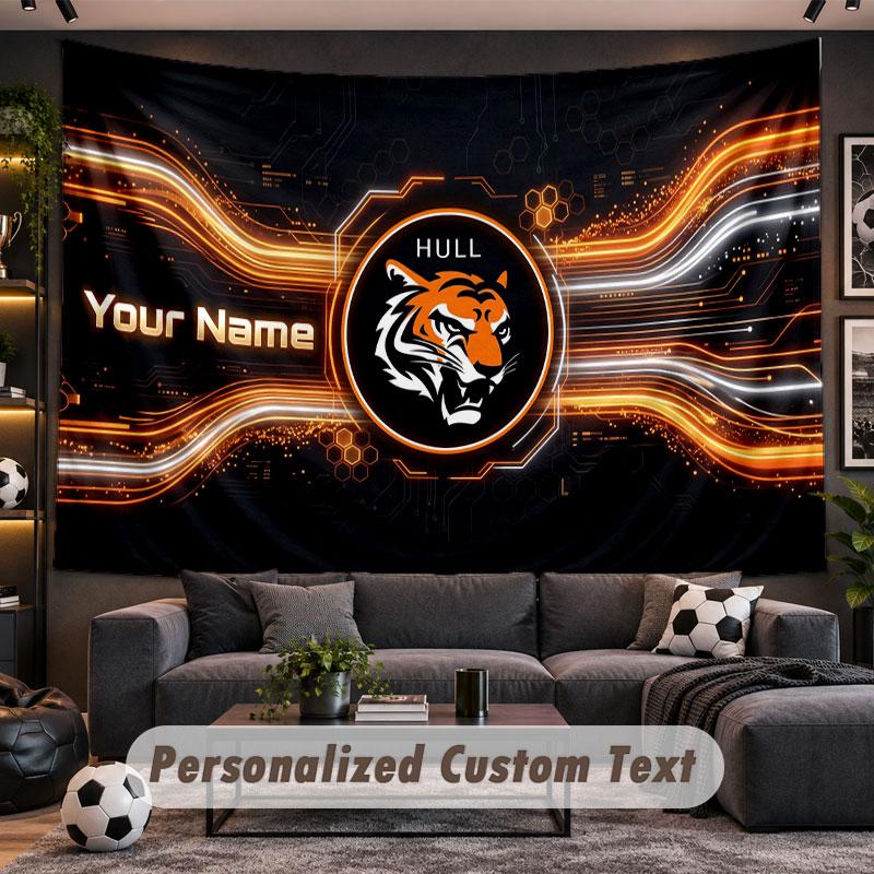Wall Hanging Tapestry Custom NameHull City Pattern Personalized Printed Fabric Wall Decor